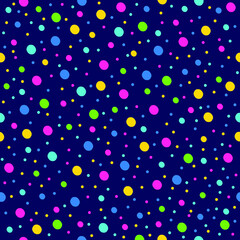 Fototapeta na wymiar seamless pattern beautiful colorful small circle with dark blue background