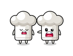 illustration of the argue between two cute chef hat characters