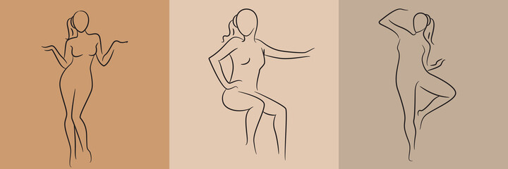 Obraz na płótnie Canvas sketch and hand drawn sexy woman pose set illustration