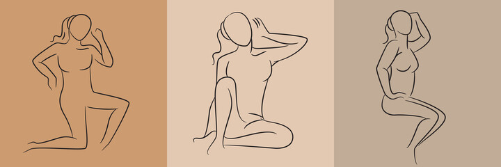 sketch and hand drawn sexy woman pose set illustration