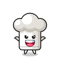 the illustration of cute chef hat doing scare gesture