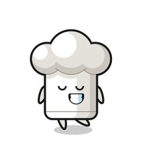 chef hat cartoon illustration with a shy expression