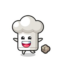 the happy chef hat cartoon with running pose