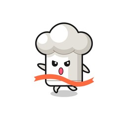 cute chef hat illustration is reaching the finish
