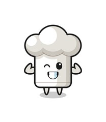 the muscular chef hat character is posing showing his muscles