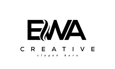 Letter EWA creative logo design vector - obrazy, fototapety, plakaty