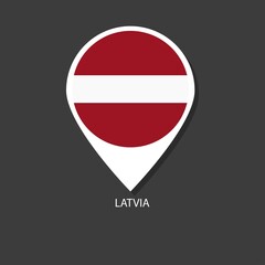 Latvia flag Vector marker with flags.