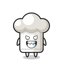 evil expression of the chef hat cute mascot character