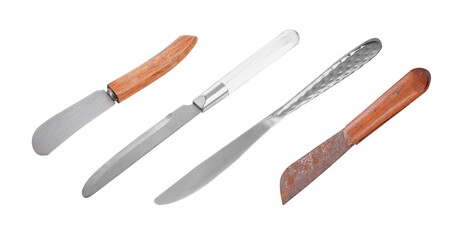 Group of knife on white background