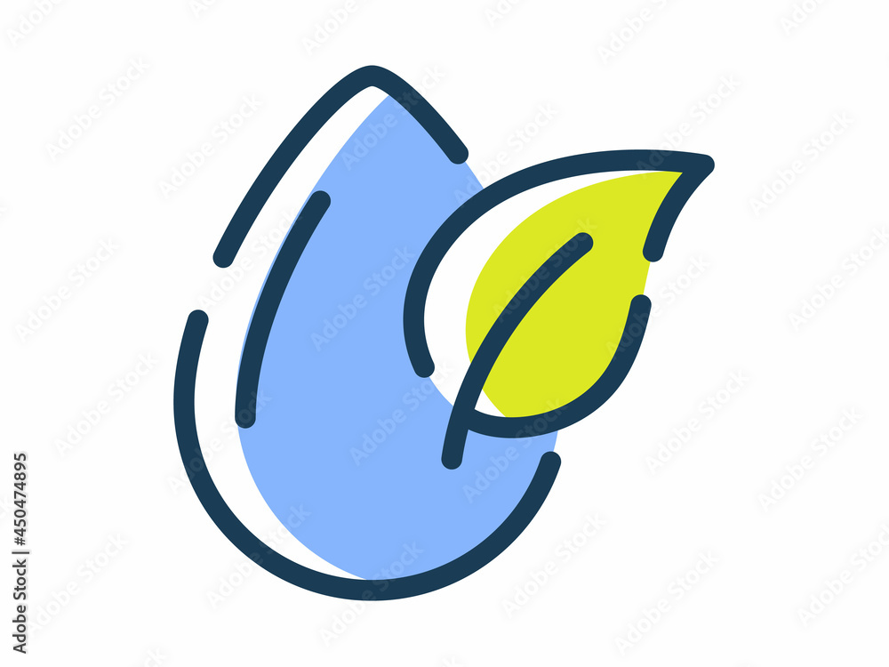Poster ecology environment clean energy single isolated icon with dash or dashed line style