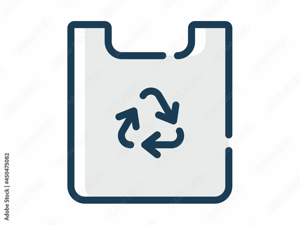 Poster eco bag friendly recycle save nature single isolated icon with dash or dashed line style