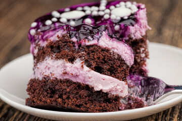 cake and buttercream cake with blueberry flavor