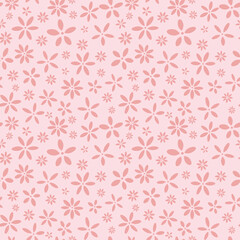 Cute floral pattern, delicate vector flower background.