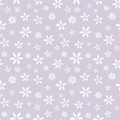 Cute floral pattern, delicate vector flower background.