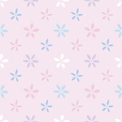 Cute floral pattern, delicate vector flower background.