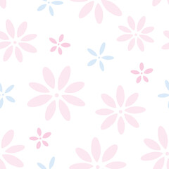 Cute floral pattern, delicate vector flower background.