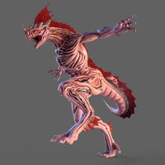 3D-illustration of an isolated dangerous alien