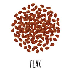 Flax for template farmer market design, label and packing. Natural energy protein organic super food.