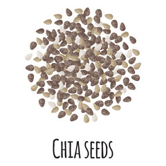 Chia seeds for template farmer market design, label and packing. Natural energy protein organic super food.