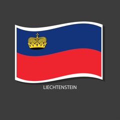 Liechtenstein flag vector version waving flags. 