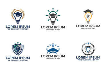 Set of academy illustration design template, Education icon design isolated on white background