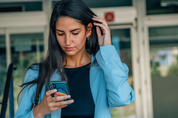 business woman with mobile phone