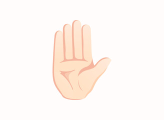 Raised hand icon. Hand gesture emoji vector illustration