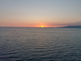 Obraz premium Beautiful sunset over the Aegean Sea.