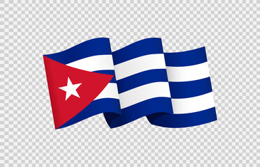 Waving flag of Cuba isolated  on png or transparent  background,Symbol of Cuba,template for banner,card,advertising ,promote, vector illustration top gold medal sport winner country