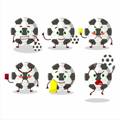 Soccer ball cartoon character working as a Football referee - 450484676