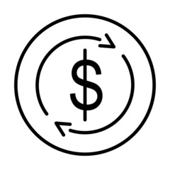 Currency Rate Vector Line Icon Design