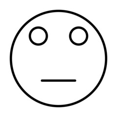 Not Amused Smiley Face Vector Line Icon Design