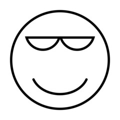 Cool Smiley Face Vector Line Icon Design