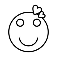 Feeling Loved Smiley Vector Line Icon Design