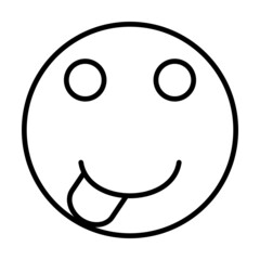 Crazy Smiley Face Vector Line Icon Design