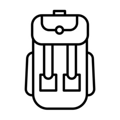 Hiking Bag Vector Line Icon Design