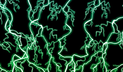 Green lightning black background