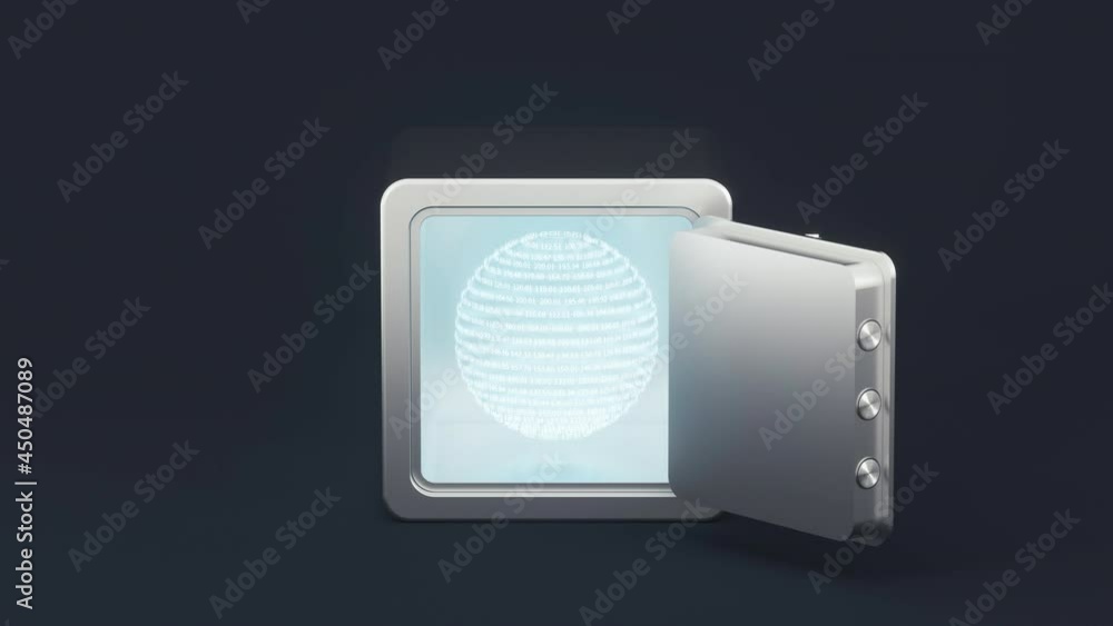 Poster Safe deposit box and numeric password, 3d rendering.