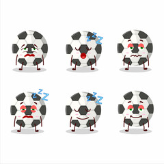 Cartoon character of soccer ball with sleepy expression - 450487255