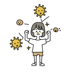 免疫でウイルスを寄せ付けない健康な女性