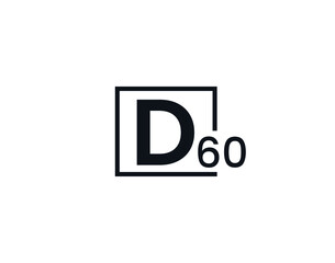 Obraz premium D60, 60D Initial letter logo