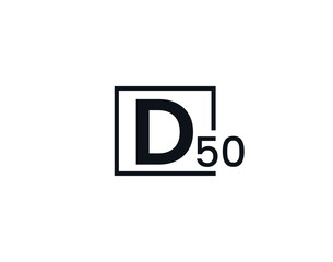 D50, 50D Initial letter logo