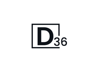 Obraz premium D36, 36D Initial letter logo
