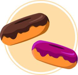 icon of delicious donut for coffeeshop or bakery. Chocolate and sweets