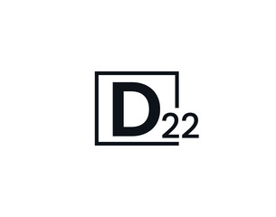 D22, 22D Initial letter logo