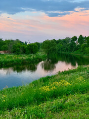 landscape with river Suzdal, Russia