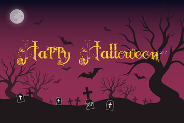 Halloween silhouette background design