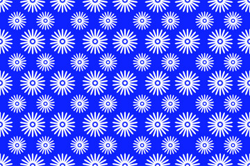 seamless pattern with blue flowers