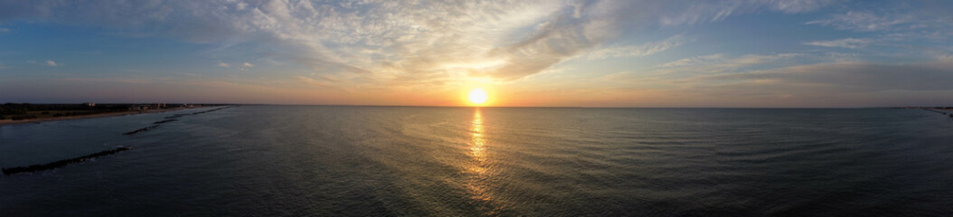 sunset seen from the Romagna coast in Italy