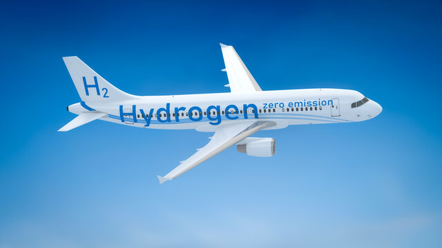 airplane with hydrogen fuel and zero emisson